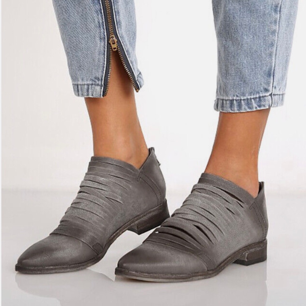 Free People Lost Valley Leather Distressed Ankle Booties